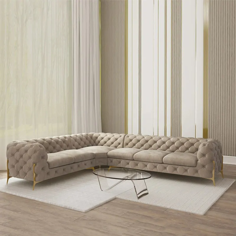 Classic Tufted Corner Sofa 1 Classic Tufted Corner Sofa