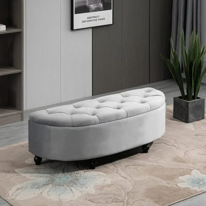 Wide Tufted ottoman