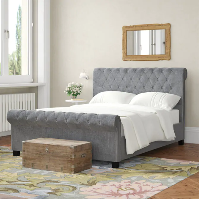 Traditional Upholstered Bed - Image 3